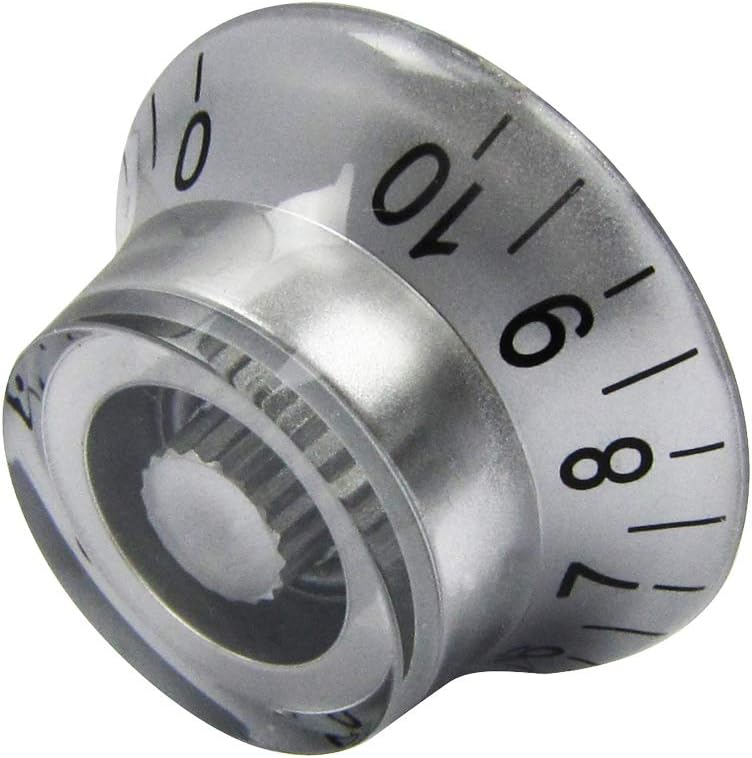 FLEOR 4pcs LP Guitar Knobs Silver Top Hat Style Speed Control Knobs Compatible with LP Style Electric Guitar - Image 2